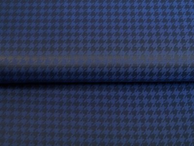 Jacquard Futterstoff - Hahnentritt-Muster - marine